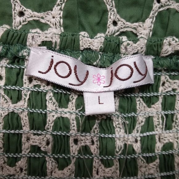 NWT Joy Joy | Tiered Embroidered Dress Green Spaghetti Strap | Size L - Picture 10 of 14